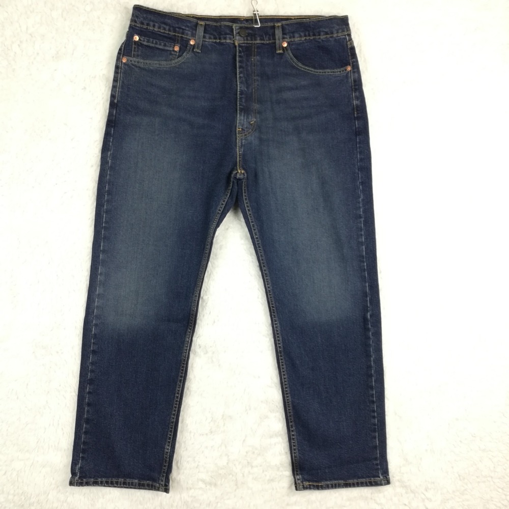 Levi's Mens Jeans 505 Straight Leg  Blue Denim‎ Dark Wash Regular Fit 38x29